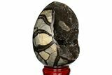 Septarian Dragon Egg Geode - Black Crystals #121255-2